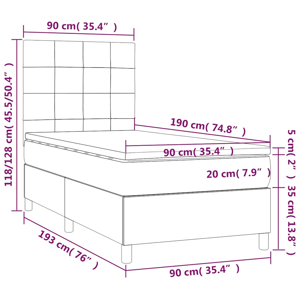 Boxspring met matras fluweel donkergroen 90x190 cm is nu te koop bij PeponiXL, paradijselijk wonen!