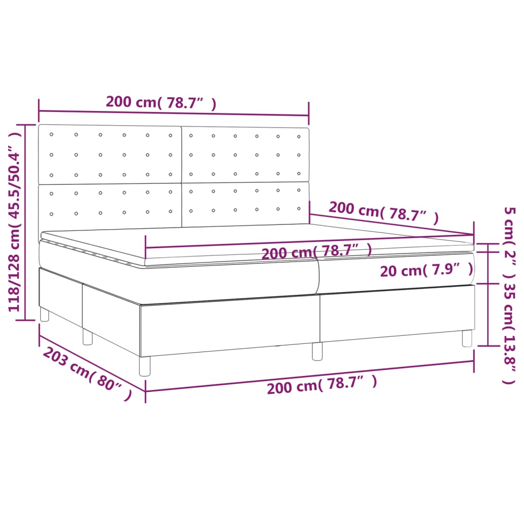 Boxspring met matras fluweel donkergrijs 200x200 cm is nu te koop bij PeponiXL, paradijselijk wonen!