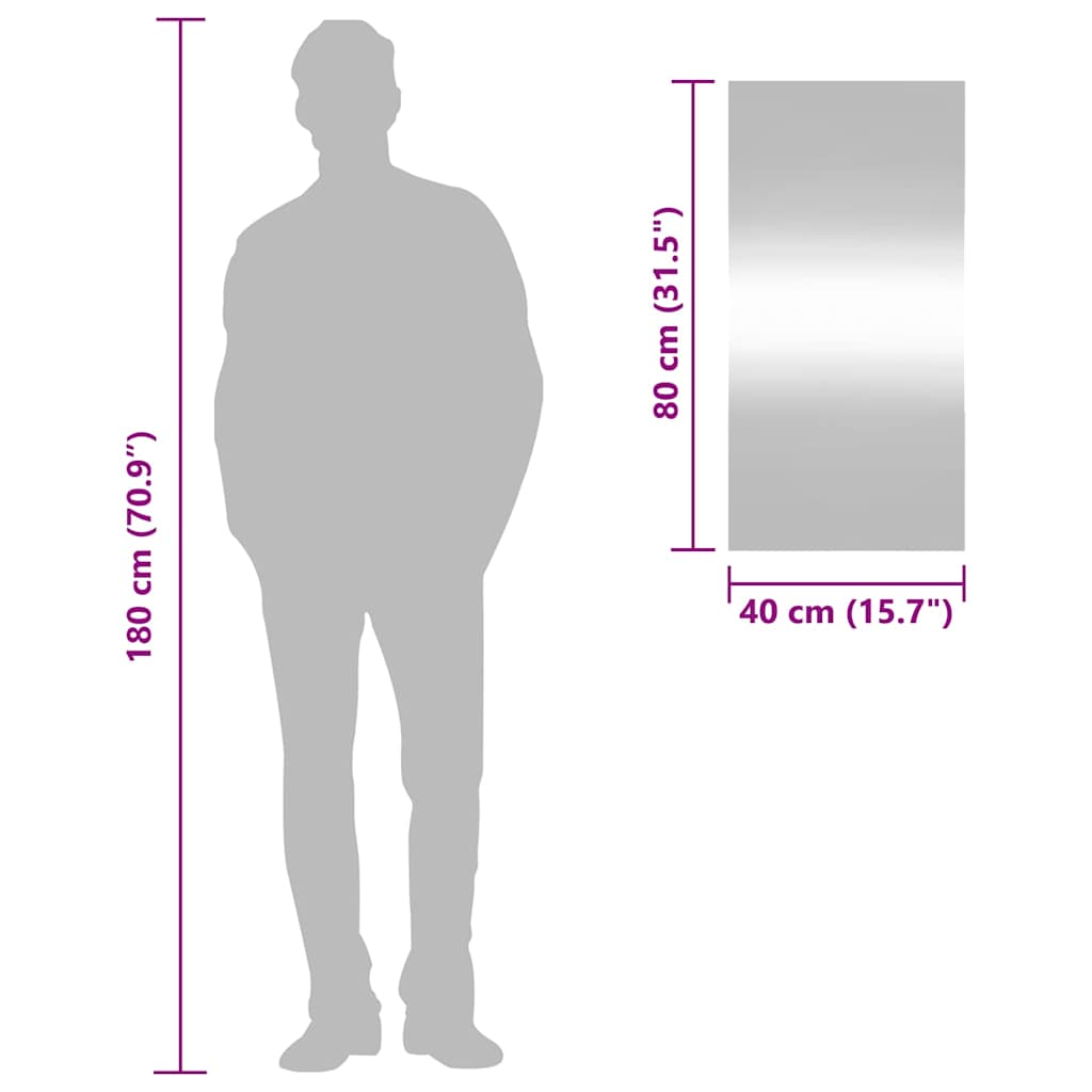 Wandspiegel 40x80 cm rechthoekig glas is nu te koop bij PeponiXL, paradijselijk wonen!