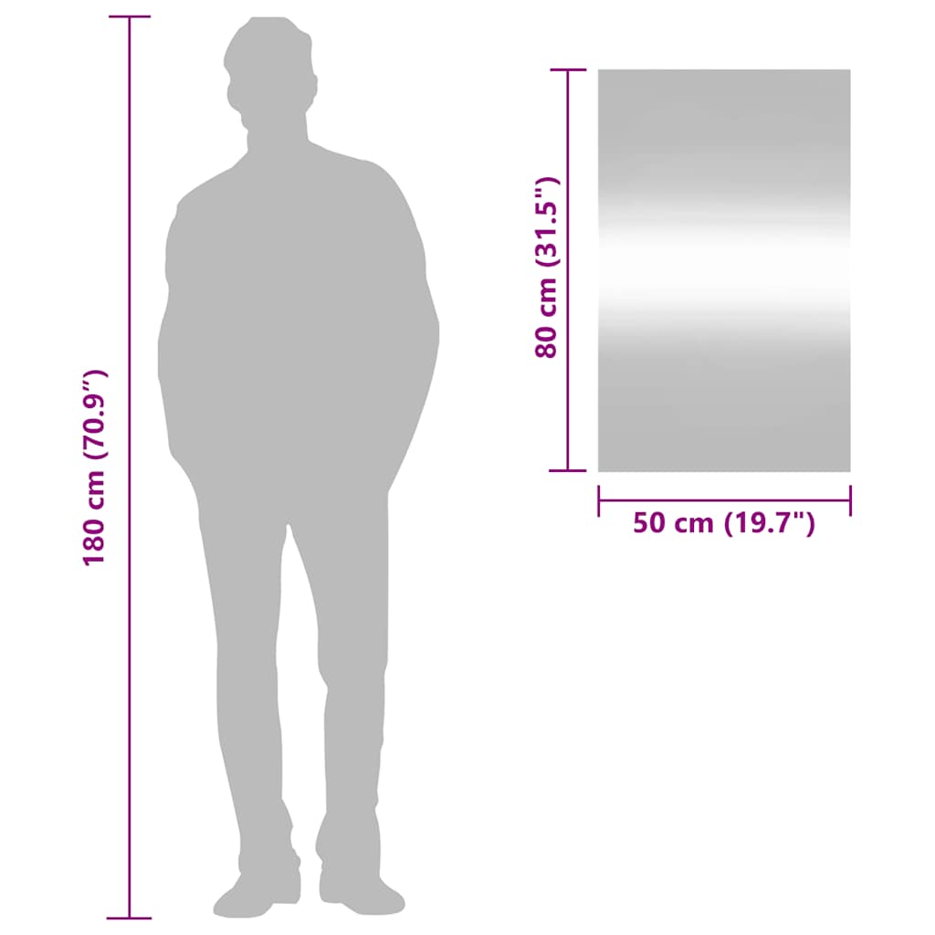 Wandspiegel 50x80 cm rechthoekig glas is nu te koop bij PeponiXL, paradijselijk wonen!