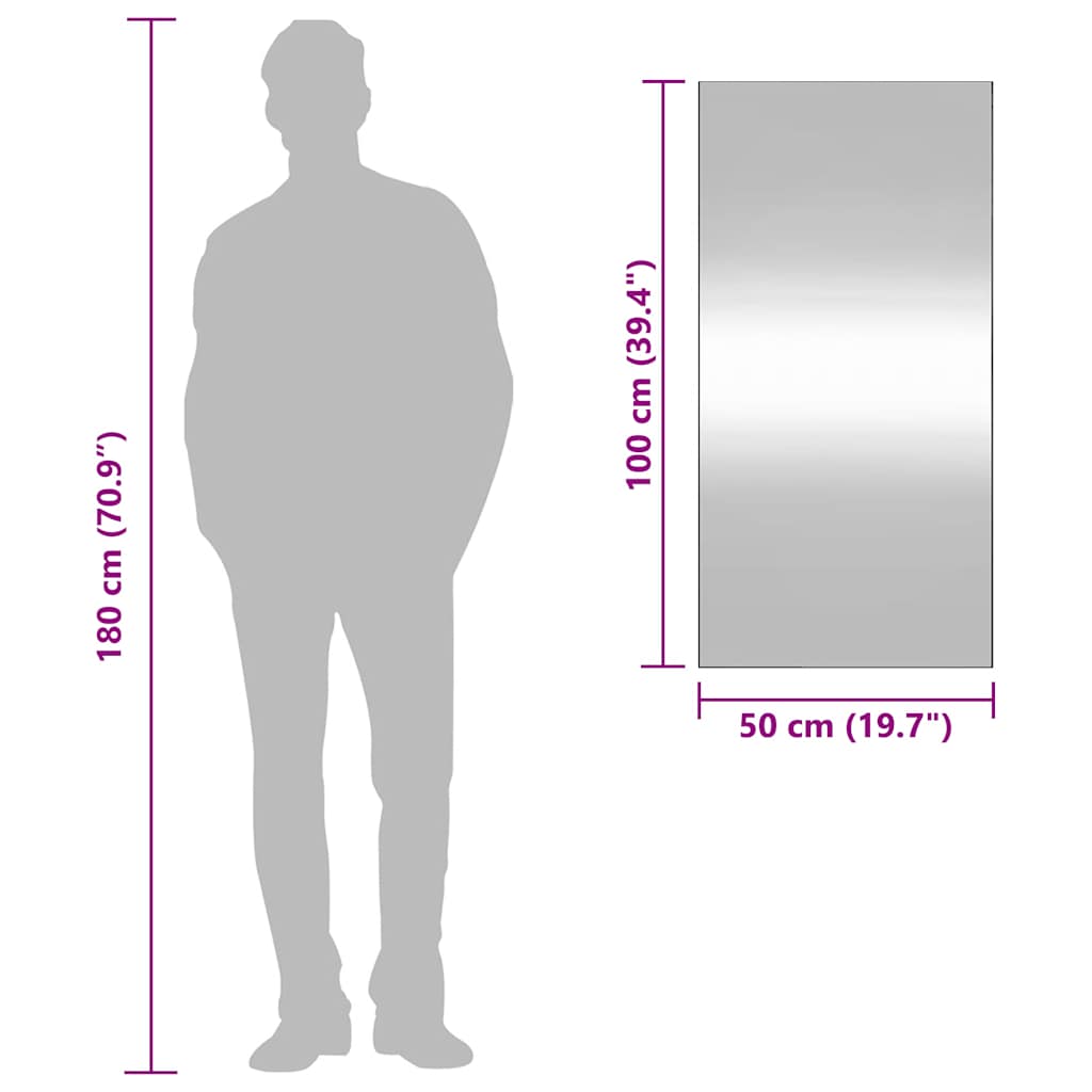 Wandspiegel 50x100 cm rechthoekig glas is nu te koop bij PeponiXL, paradijselijk wonen!