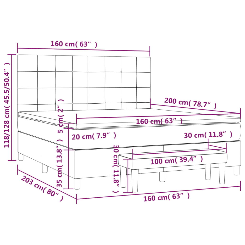 Boxspring met matras stof donkergrijs 160x200 cm is nu te koop bij PeponiXL, paradijselijk wonen!