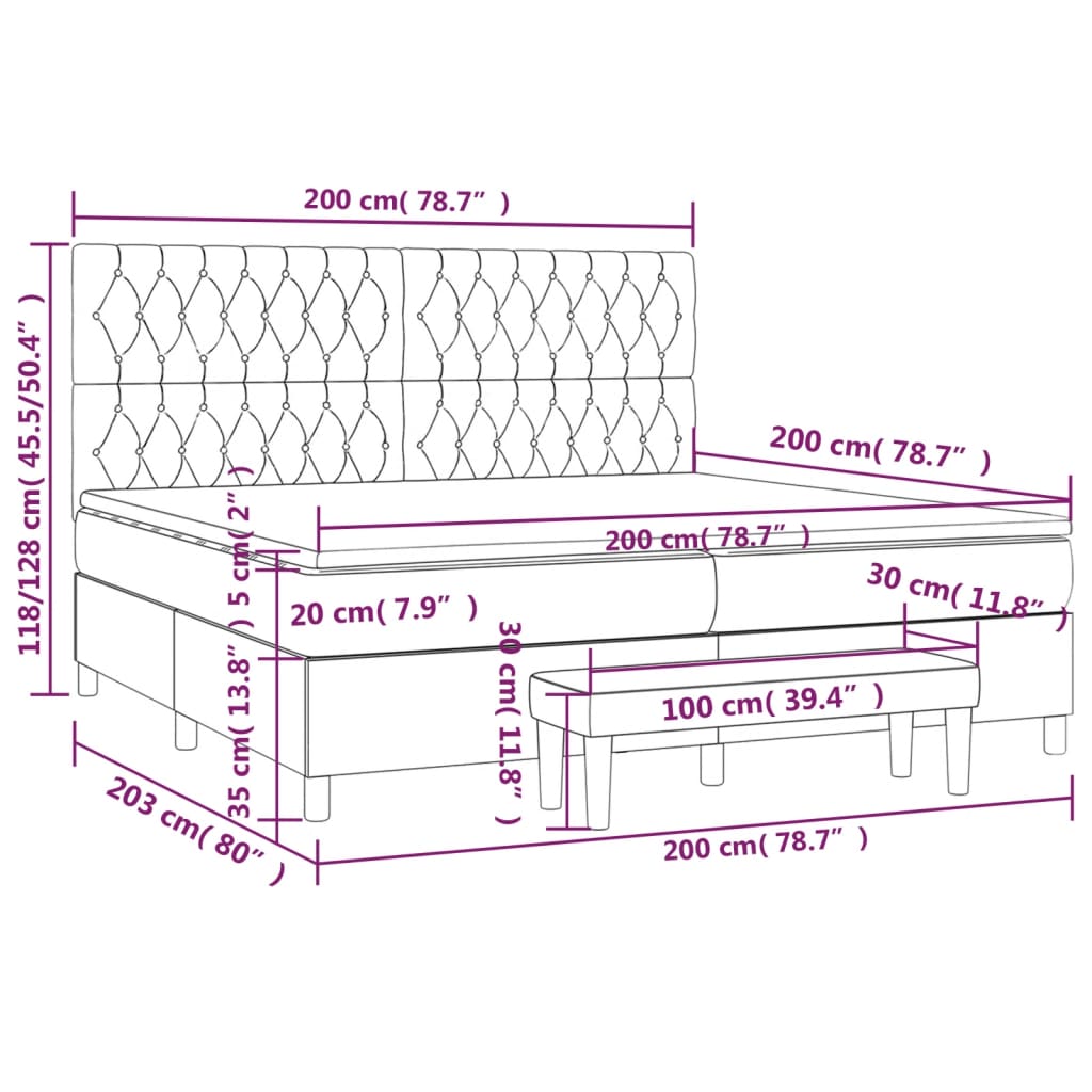 Boxspring met matras stof zwart 200x200 cm is nu te koop bij PeponiXL, paradijselijk wonen!