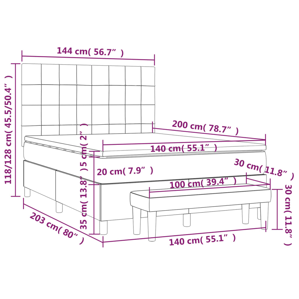 Boxspring met matras stof zwart 140x200 cm is nu te koop bij PeponiXL, paradijselijk wonen!