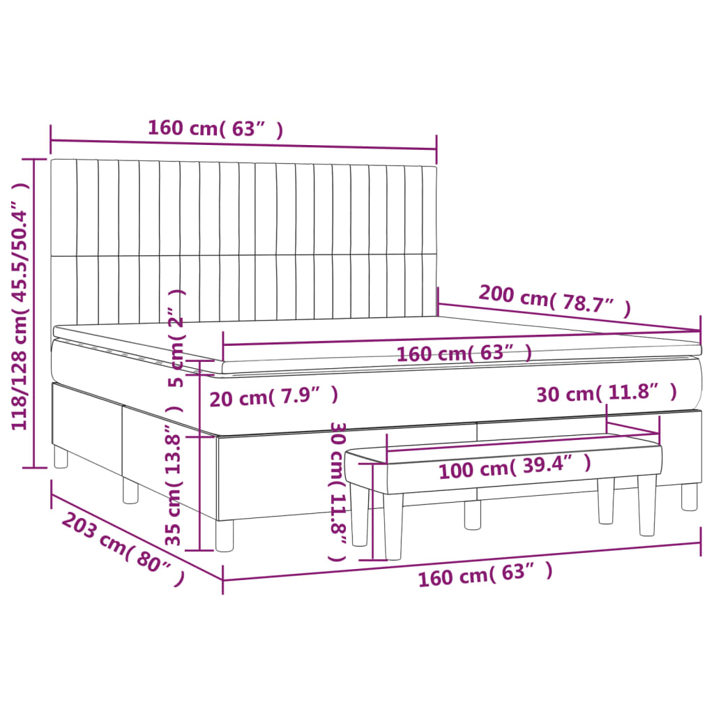 Boxspring met matras stof taupe 160x200 cm is nu te koop bij PeponiXL, paradijselijk wonen!