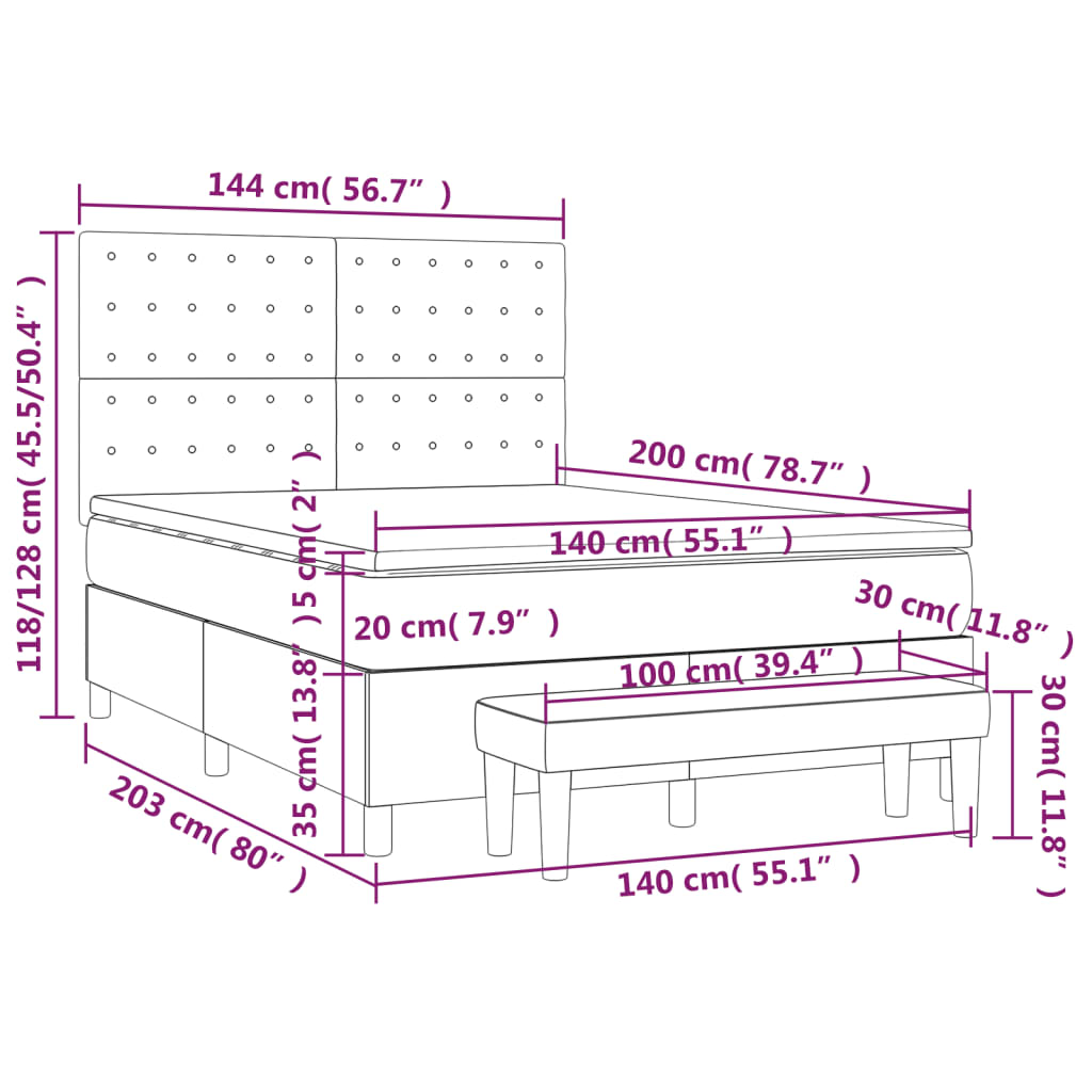 Boxspring met matras stof taupe 140x200 cm is nu te koop bij PeponiXL, paradijselijk wonen!