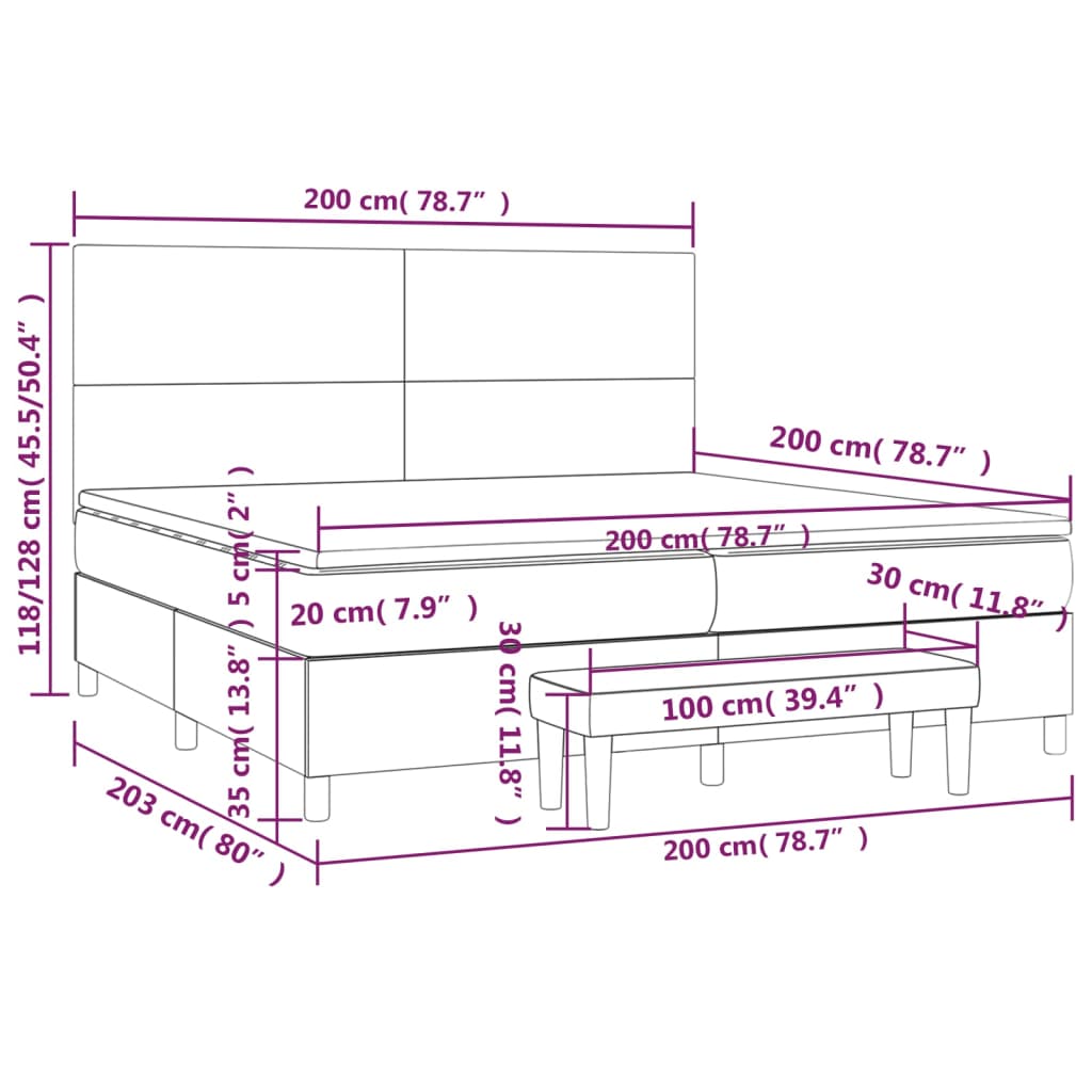 Boxspring met matras fluweel zwart 200x200 cm is nu te koop bij PeponiXL, paradijselijk wonen!