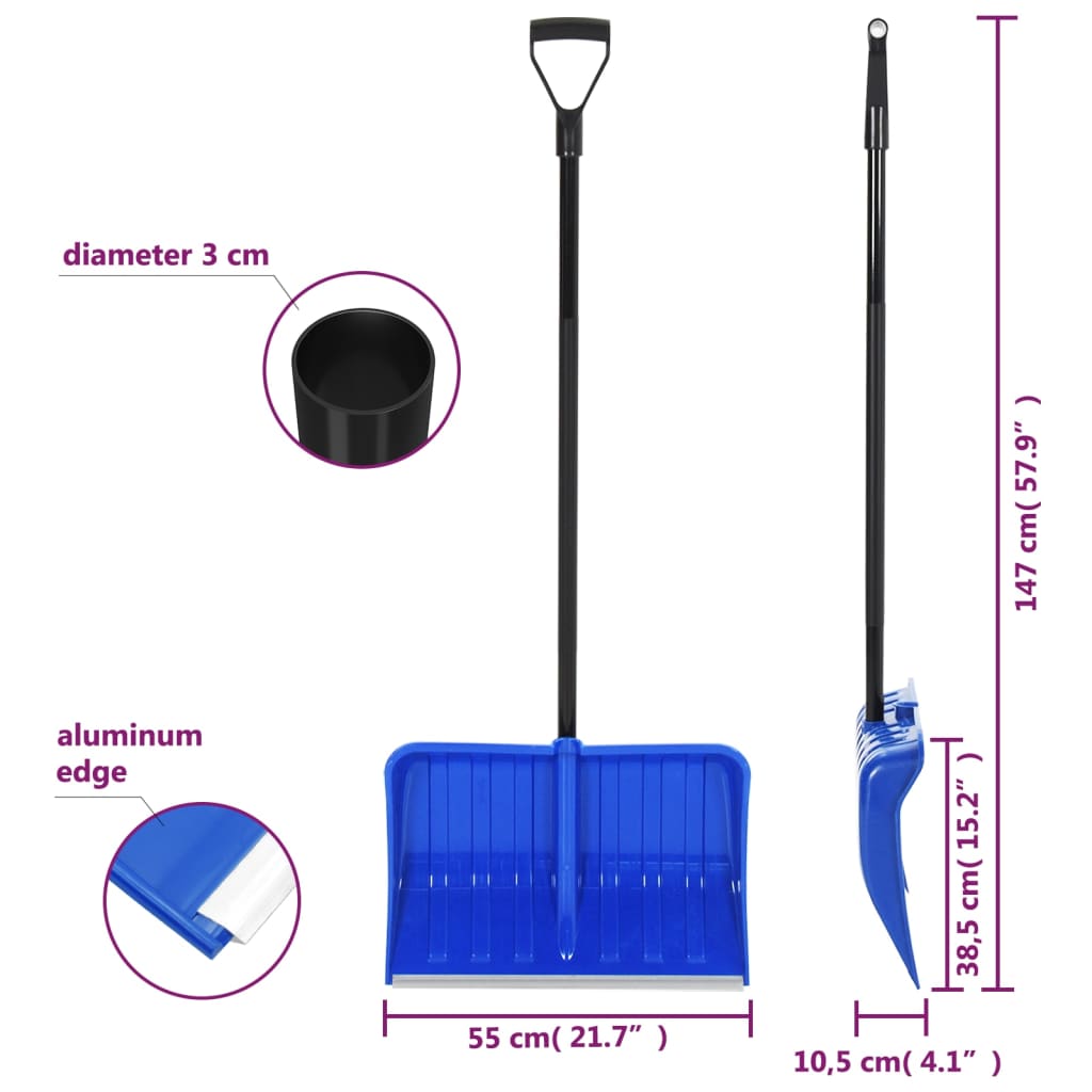 Sneeuwschep 147 cm metaal blauw is nu te koop bij PeponiXL, paradijselijk wonen!