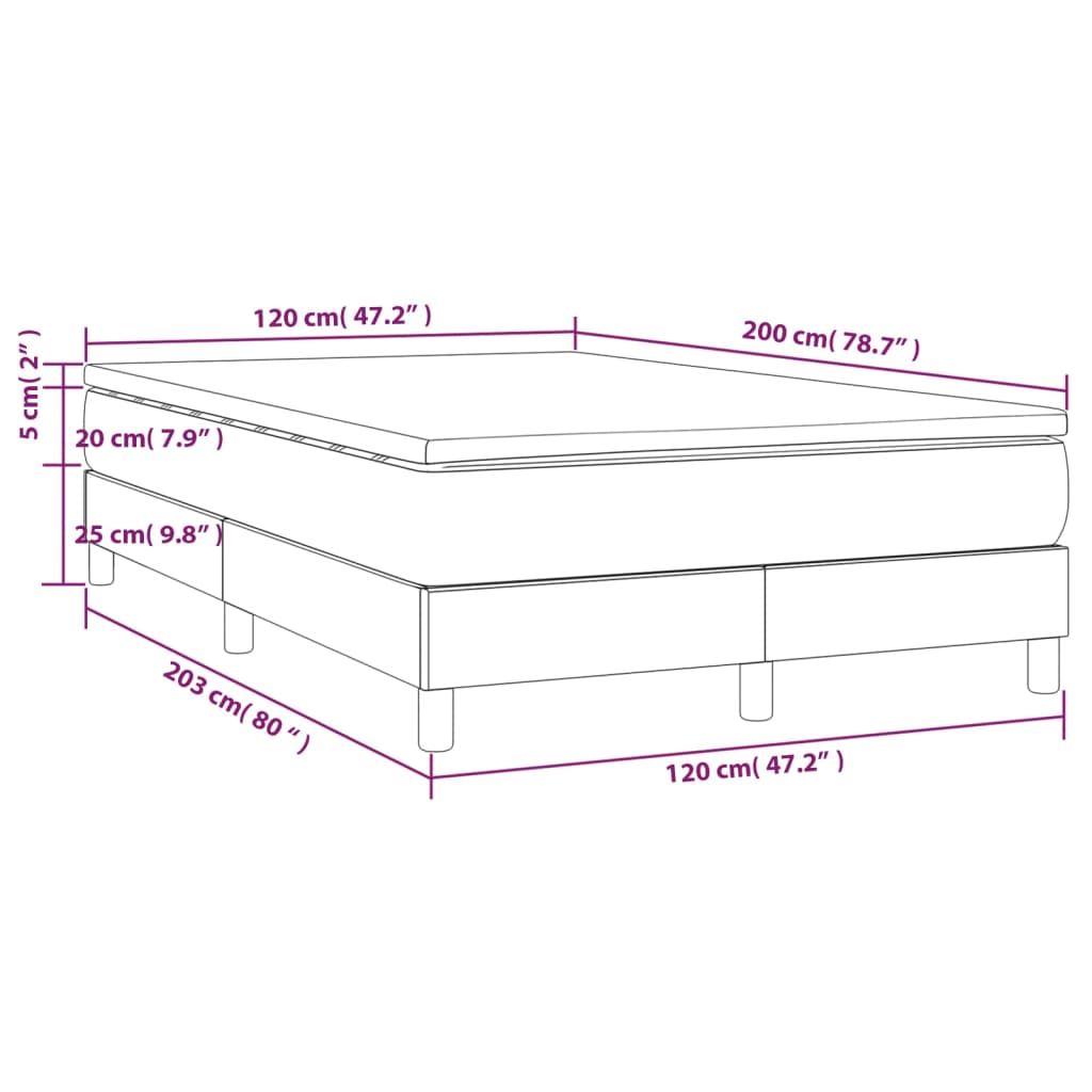 Boxspring met matras kunstleer grijs 120x200 cm is nu te koop bij PeponiXL, paradijselijk wonen!