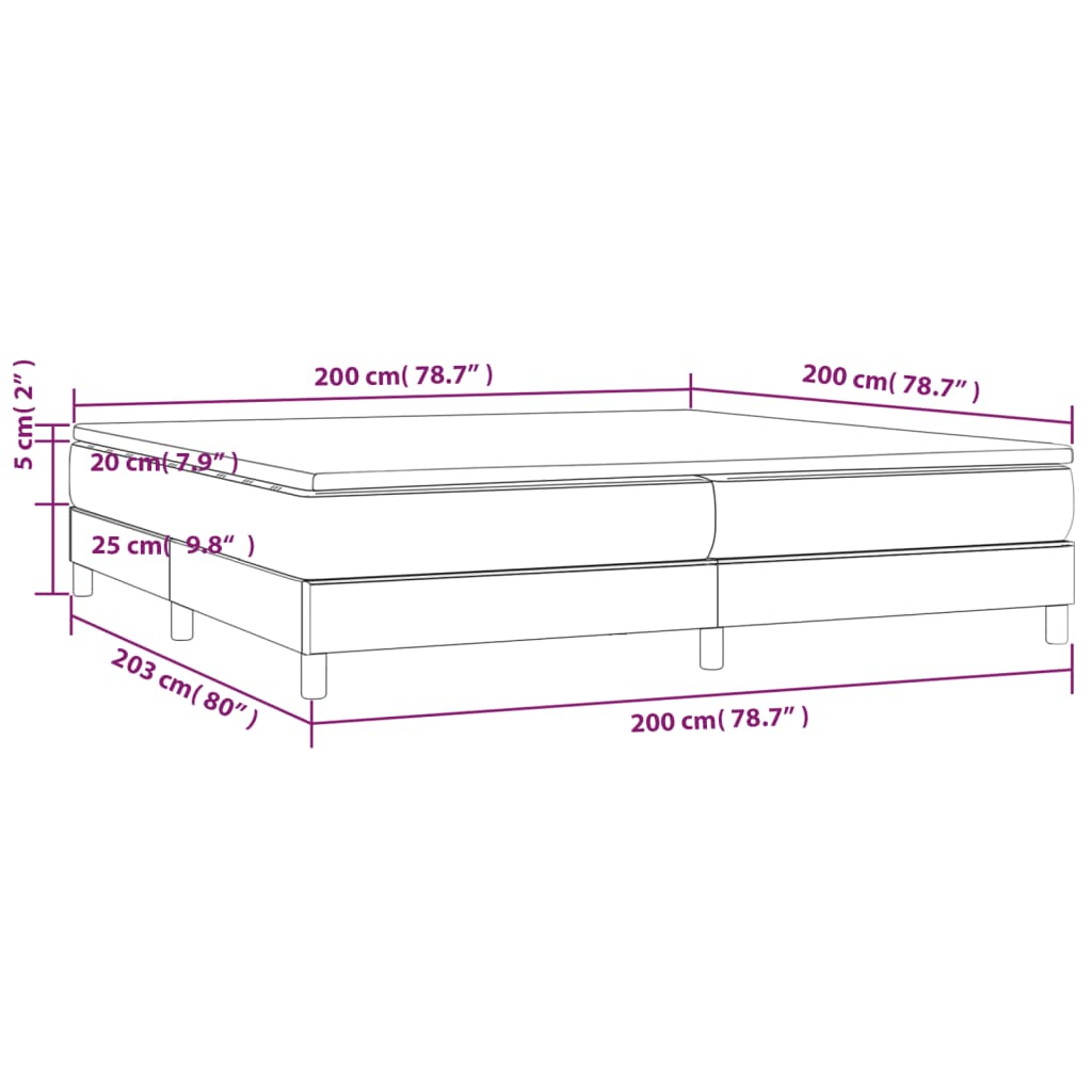 Boxspring met matras kunstleer grijs 200x200 cm is nu te koop bij PeponiXL, paradijselijk wonen!