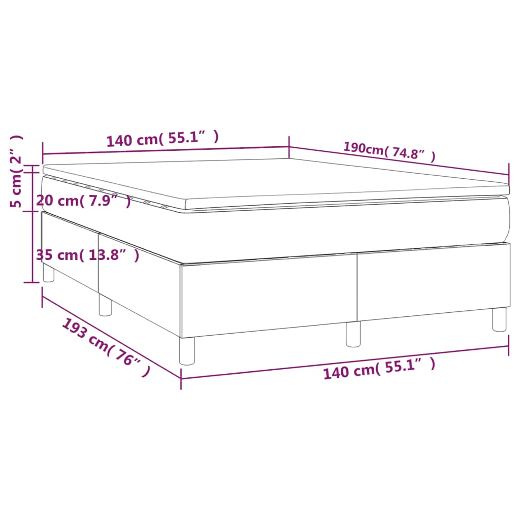 Boxspring met matras stof crèmekleurig 140x190 cm is nu te koop bij PeponiXL, paradijselijk wonen!