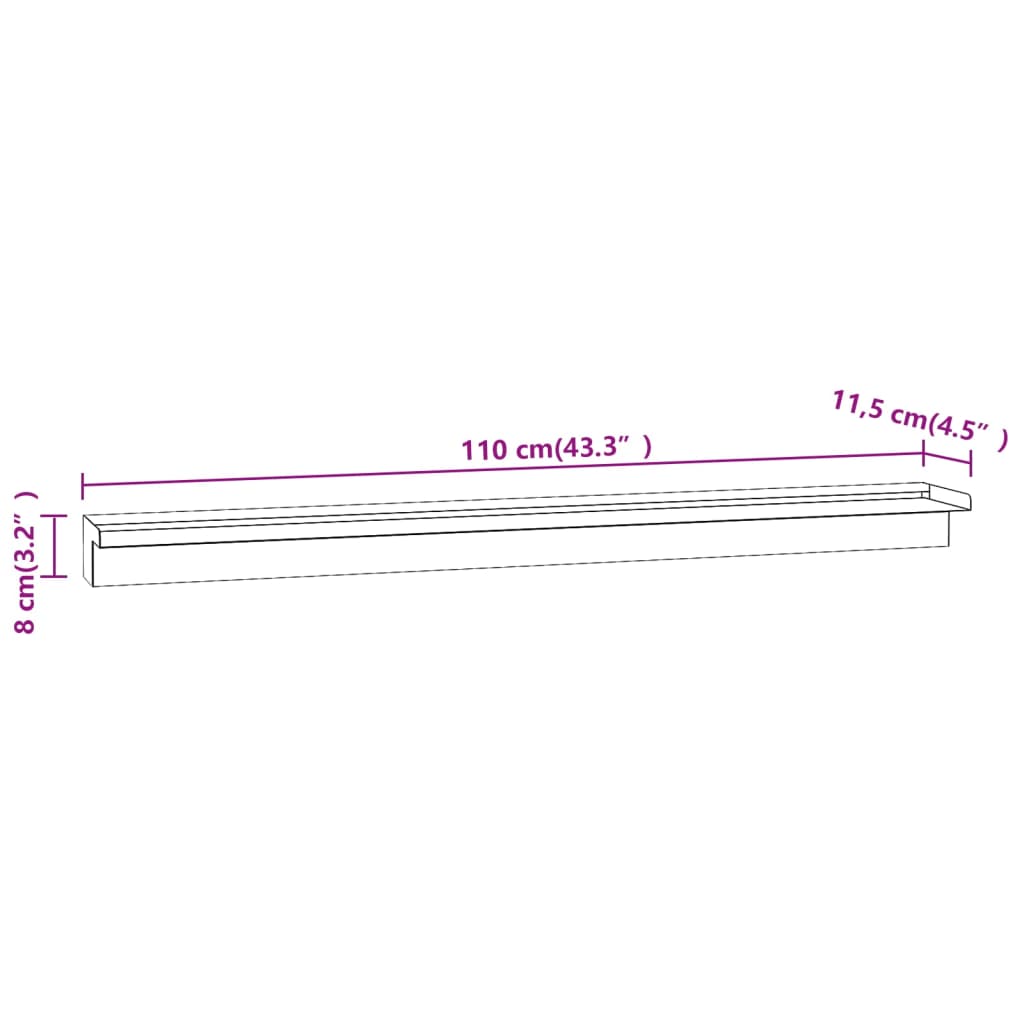 Zwembadwaterval rechthoekig 110 cm roestvrij staal is nu te koop bij PeponiXL, paradijselijk wonen!