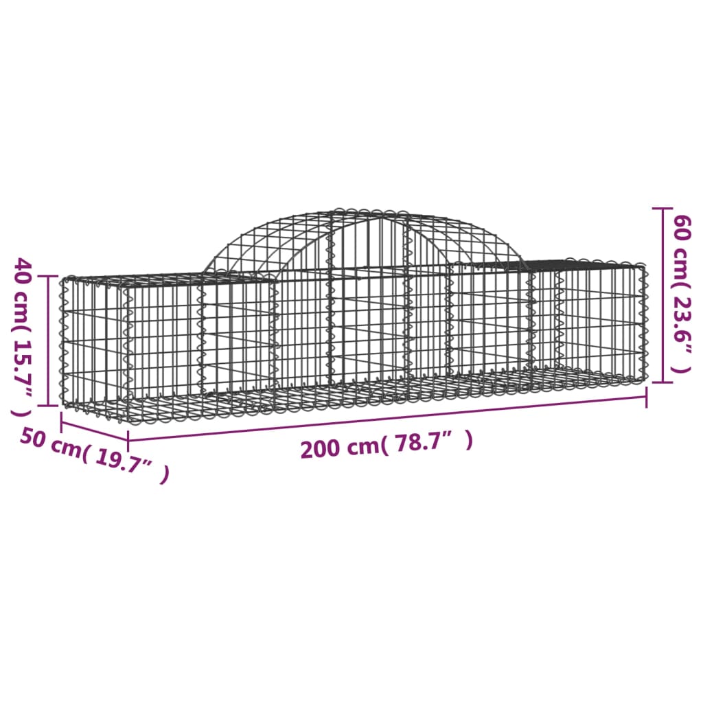 Schanskorven 40 st gewelfd 200x50x40/60 cm ijzer is nu te koop bij PeponiXL, paradijselijk wonen!