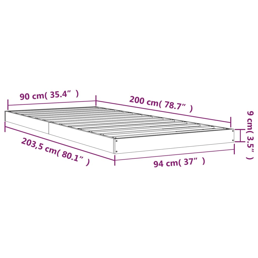 Bedframe massief grenenhout wit 90x200 cm is nu te koop bij PeponiXL, paradijselijk wonen!