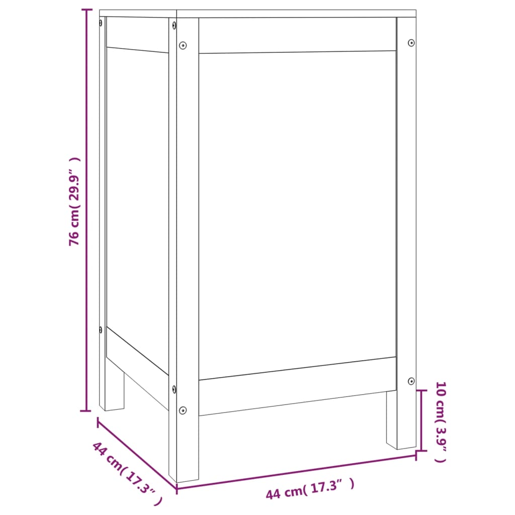 Wasmand 44x44x76 cm massief grenenhout is nu te koop bij PeponiXL, paradijselijk wonen!