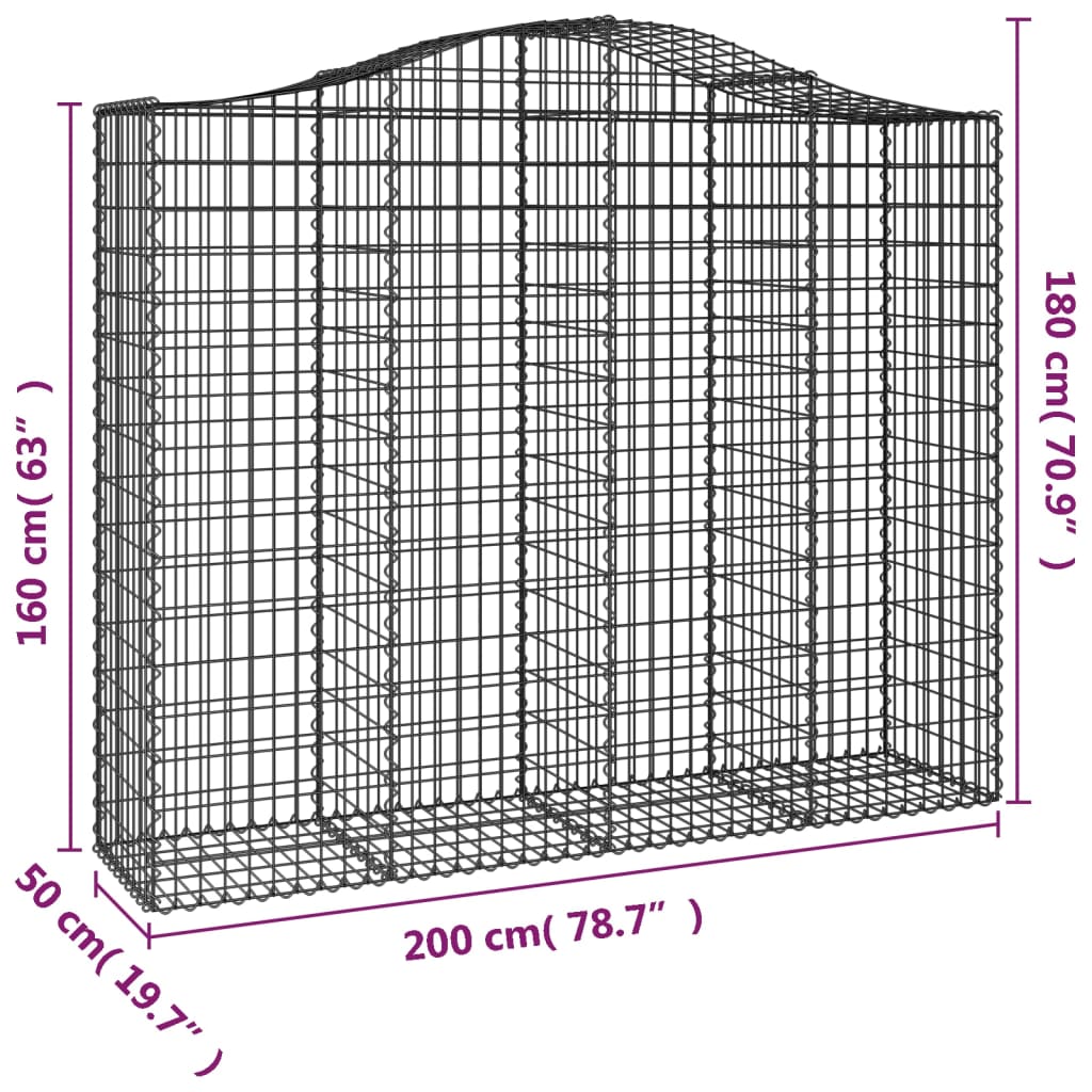 Schanskorf gewelfd 200x50x160/180 cm gegalvaniseerd ijzer is nu te koop bij PeponiXL, paradijselijk wonen!