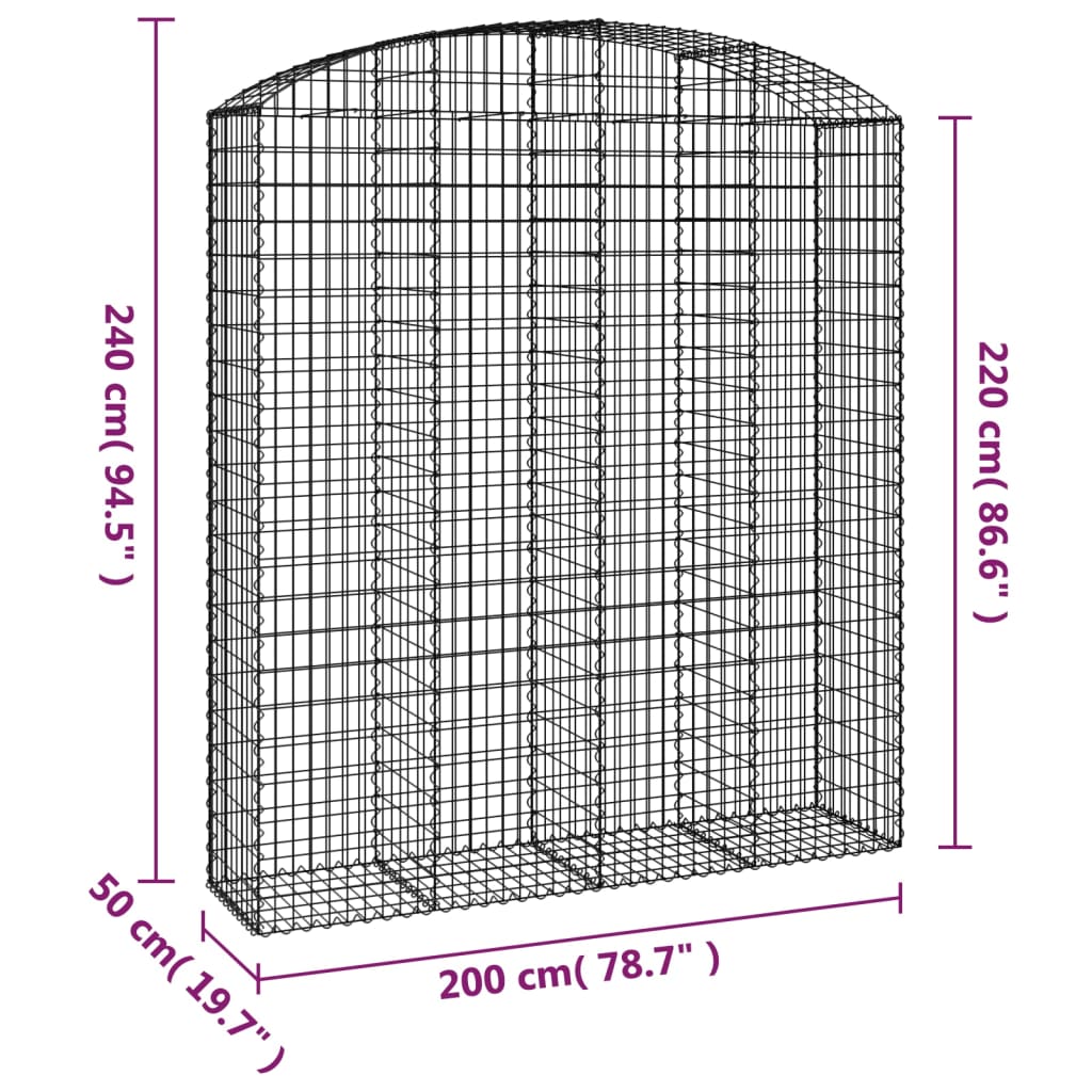 Schanskorf gewelfd 200x50x220/240 cm gegalvaniseerd ijzer is nu te koop bij PeponiXL, paradijselijk wonen!