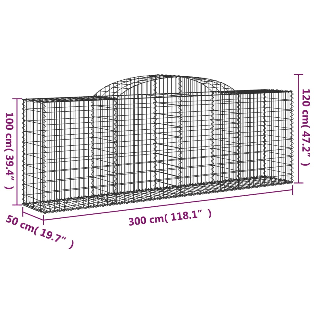 Schanskorf gewelfd 300x50x100/120 cm gegalvaniseerd ijzer is nu te koop bij PeponiXL, paradijselijk wonen!