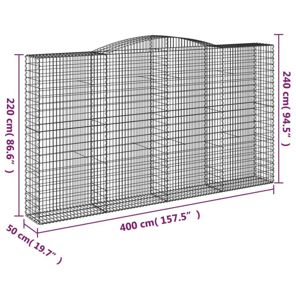 Schanskorf gewelfd 400x50x220/240 cm gegalvaniseerd ijzer is nu te koop bij PeponiXL, paradijselijk wonen!