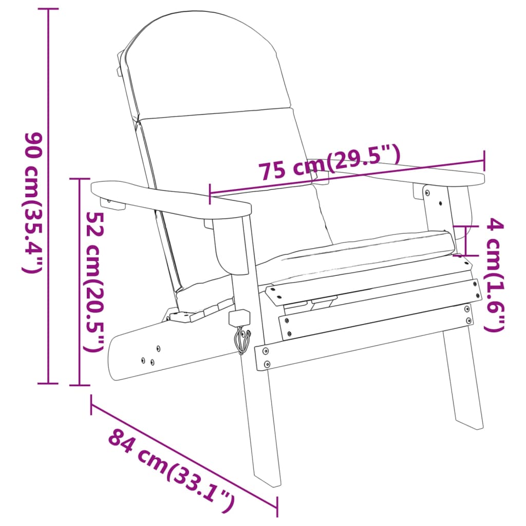 5-delige Loungeset Adirondack massief acaciahout is nu te koop bij PeponiXL, paradijselijk wonen!