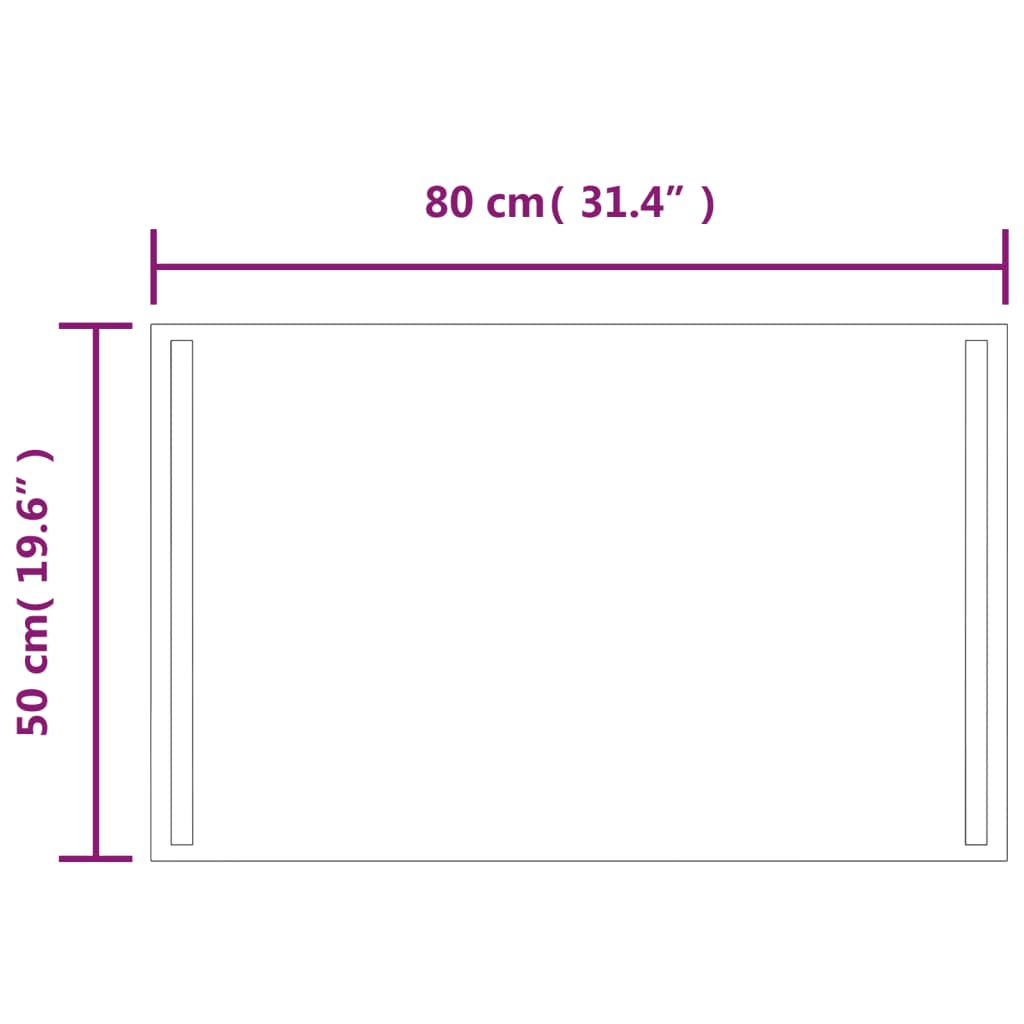 Badkamerspiegel LED 50x80 cm is nu te koop bij PeponiXL, paradijselijk wonen!