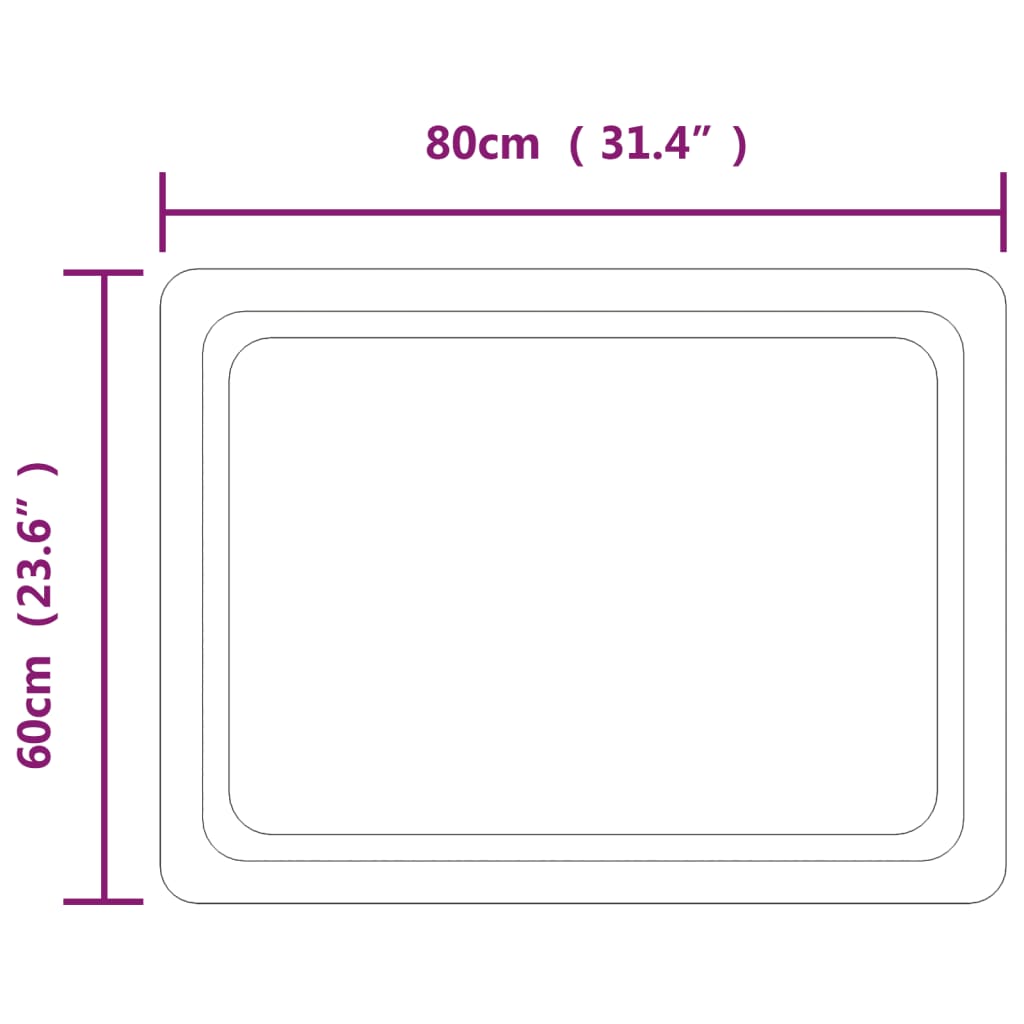 Badkamerspiegel LED 60x80 cm is nu te koop bij PeponiXL, paradijselijk wonen!