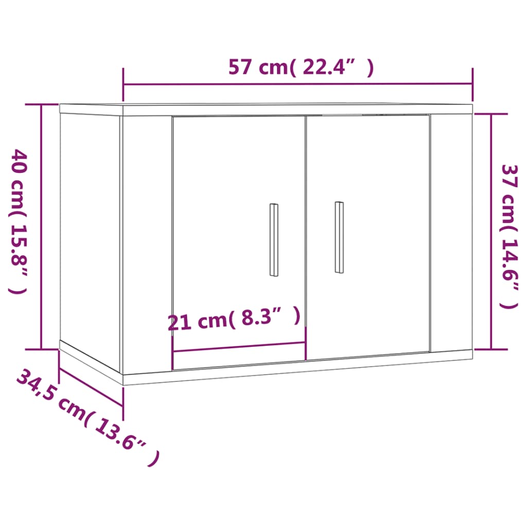 Tv-wandmeubel 57x34,5x40 cm betongrijs is nu te koop bij PeponiXL, paradijselijk wonen!