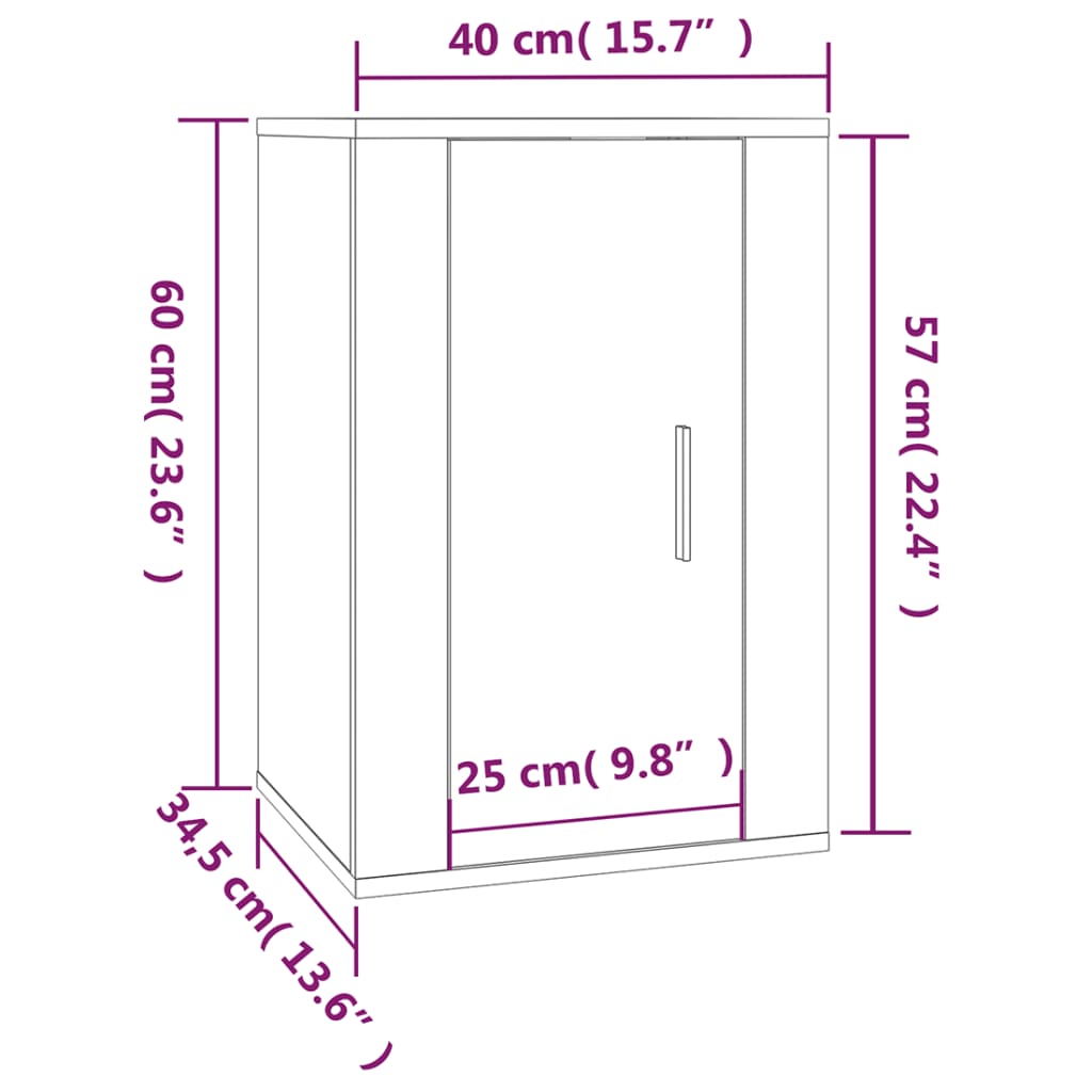 Tv-wandmeubel 40x34,5x60 cm wit is nu te koop bij PeponiXL, paradijselijk wonen!