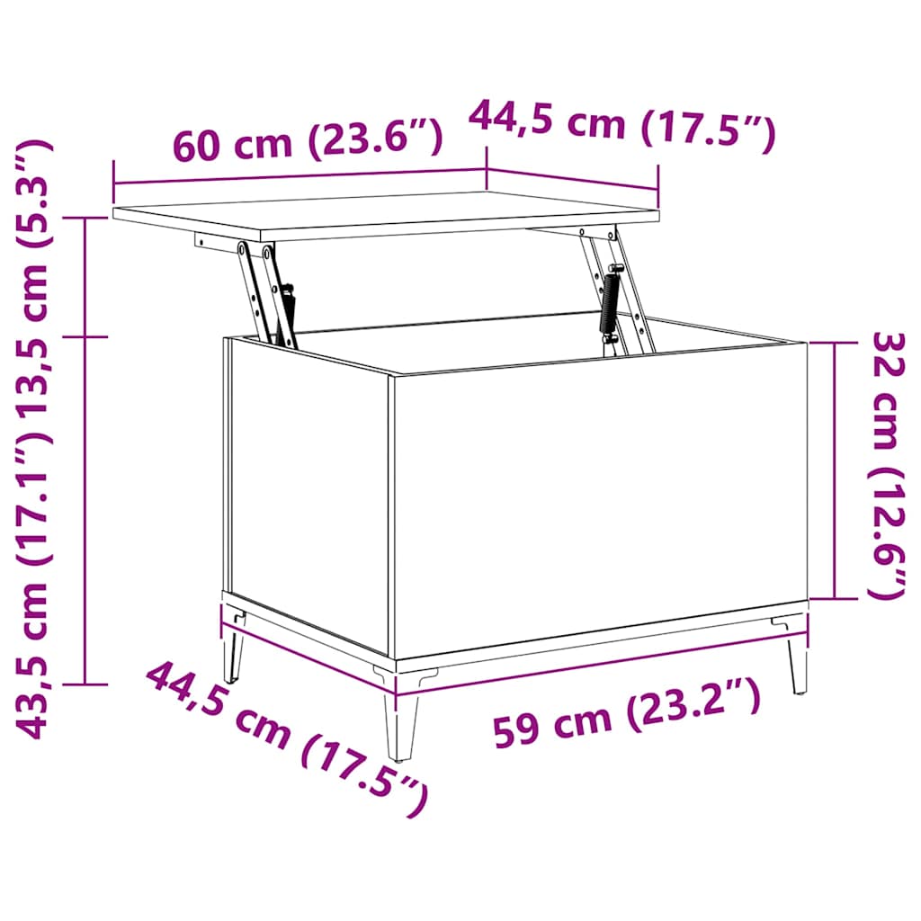 Salontafel 60x44,5x45 cm bewerkt hout wit is nu te koop bij PeponiXL, paradijselijk wonen!