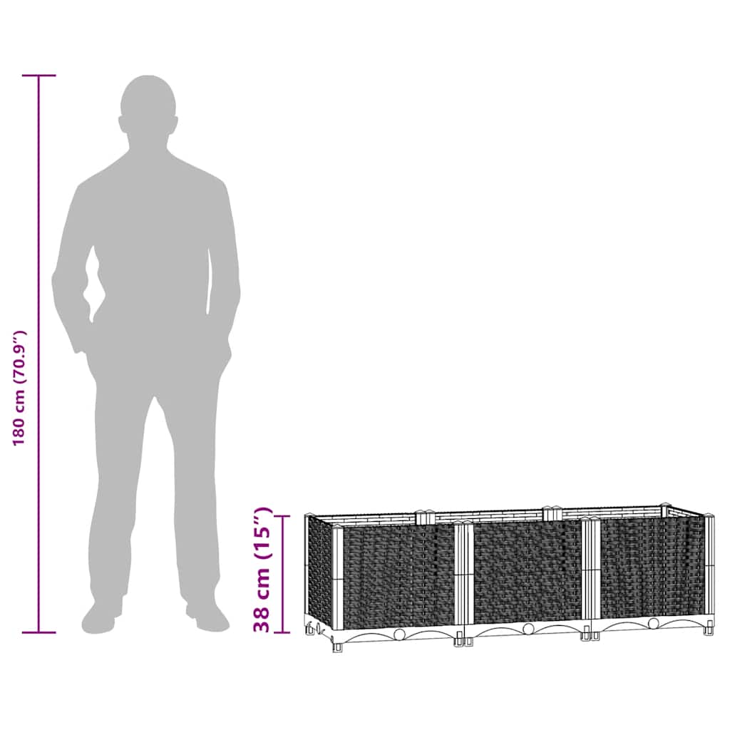 Plantenbak verhoogd 120x40x38 cm polypropeen is nu te koop bij PeponiXL, paradijselijk wonen!
