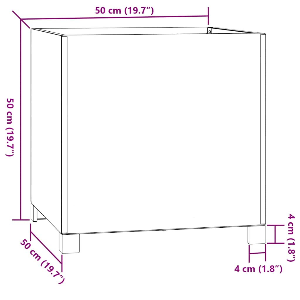 Plantenbakken met poten 2 st roestig 50x50x50 cm cortenstaal is nu te koop bij PeponiXL, paradijselijk wonen!