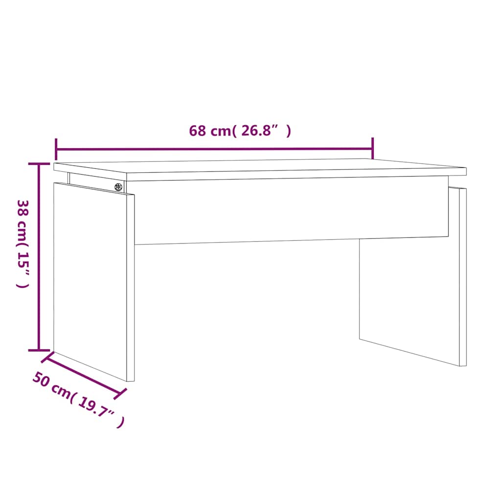 Salontafel 68x50x38 cm bewerkt hout bruin eikenkleur is nu te koop bij PeponiXL, paradijselijk wonen!