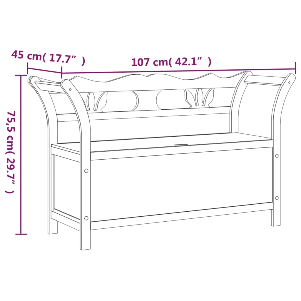 Bankje 107x45x75,5 cm massief vurenhout grijs is nu te koop bij PeponiXL, paradijselijk wonen!