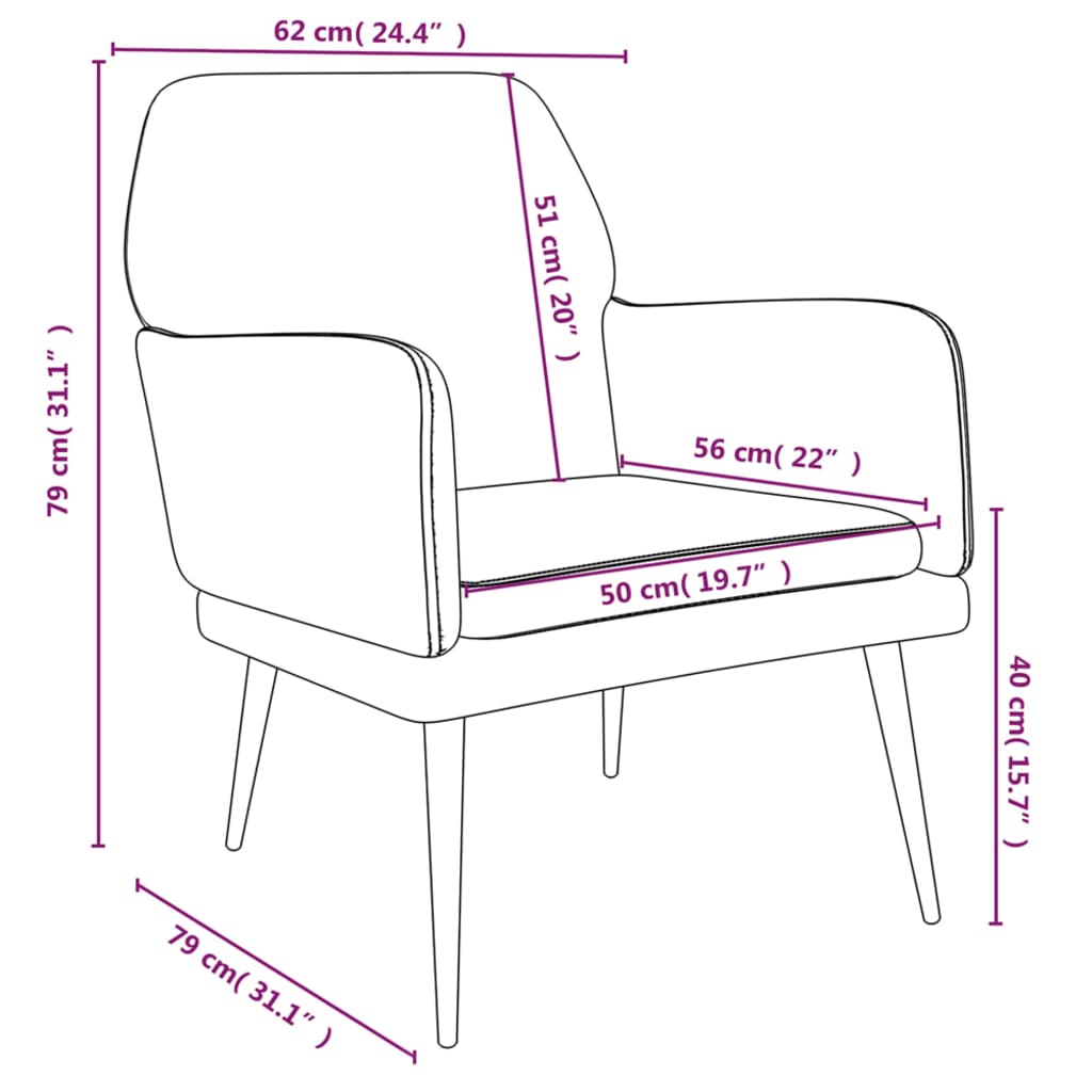 Fauteuil 62x79x79 cm fluweel donkergrijs is nu te koop bij PeponiXL, paradijselijk wonen!
