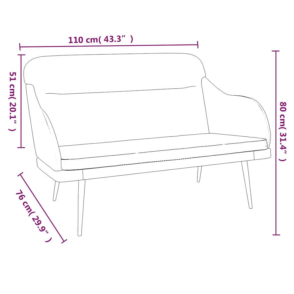 Bankje 110x76x80 cm fluweel geel is nu te koop bij PeponiXL, paradijselijk wonen!