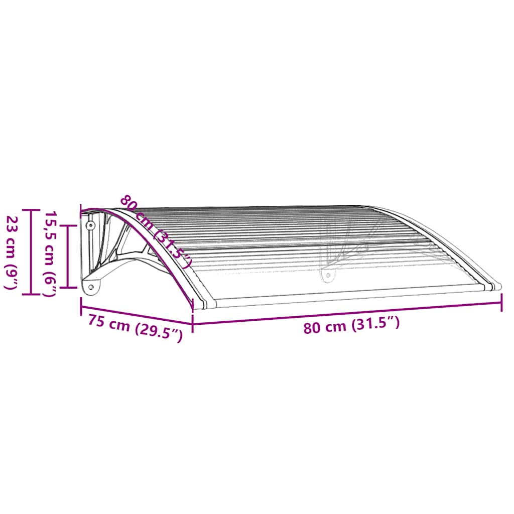 Deurluifel 80x75 cm polycarbonaat zwart en transparant is nu te koop bij PeponiXL, paradijselijk wonen!