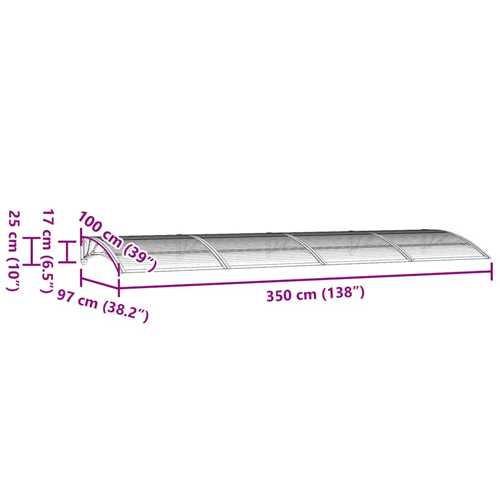 Deurluifel 350x100 cm polycarbonaat zwart is nu te koop bij PeponiXL, paradijselijk wonen!