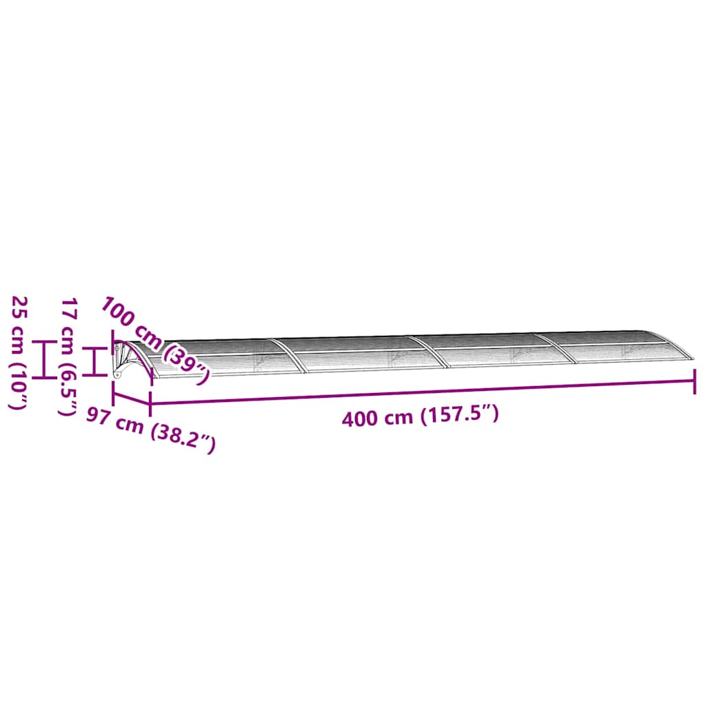 Deurluifel Grijs 400x100 cm Polycarbonaat is nu te koop bij PeponiXL, paradijselijk wonen!