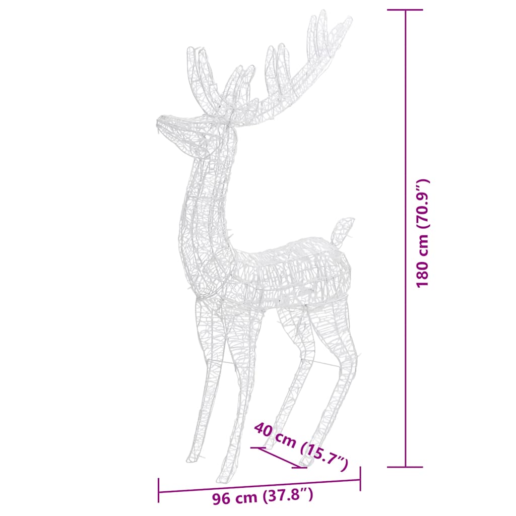 Kerstdecoratie rendier XXL 3 st 250 LED meerkleurig 180cm acryl is nu te koop bij PeponiXL, paradijselijk wonen!