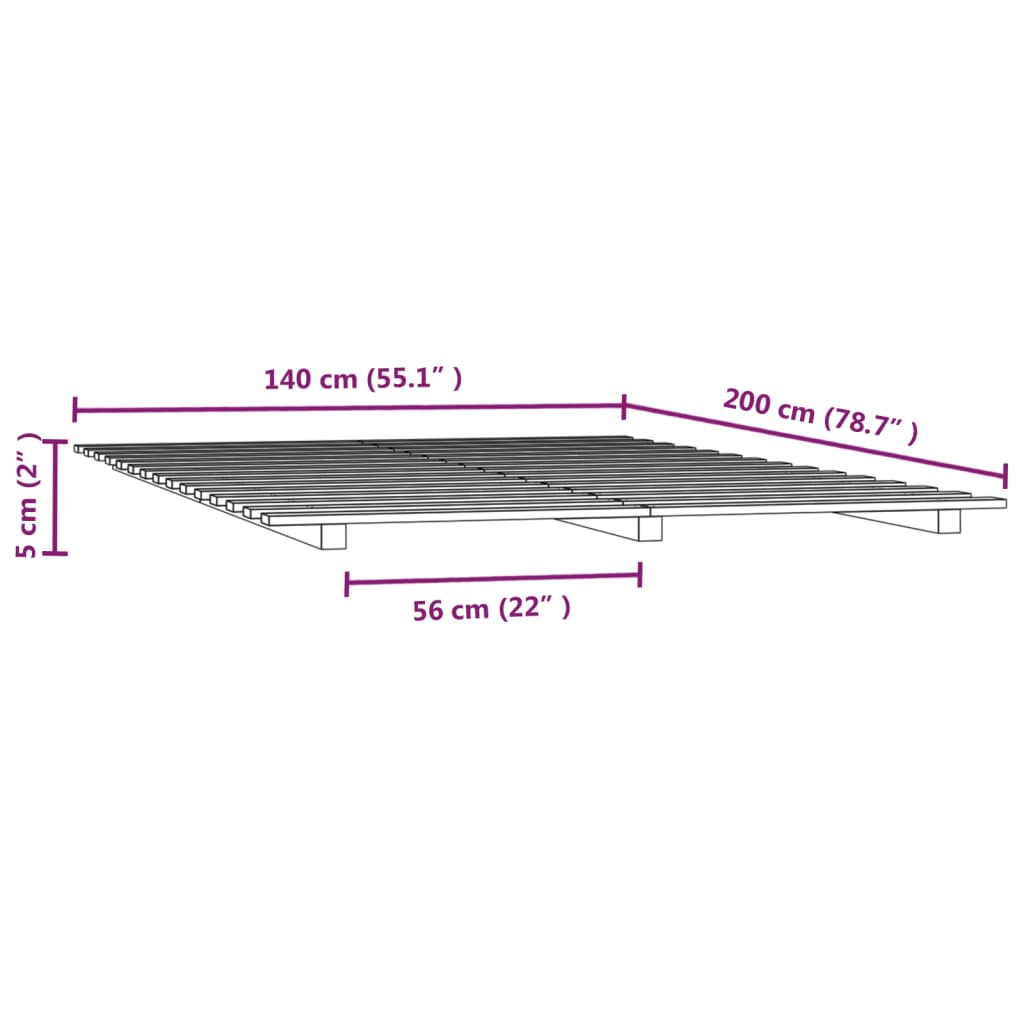 Bedframe massief grenenhout wit 140x200 cm is nu te koop bij PeponiXL, paradijselijk wonen!