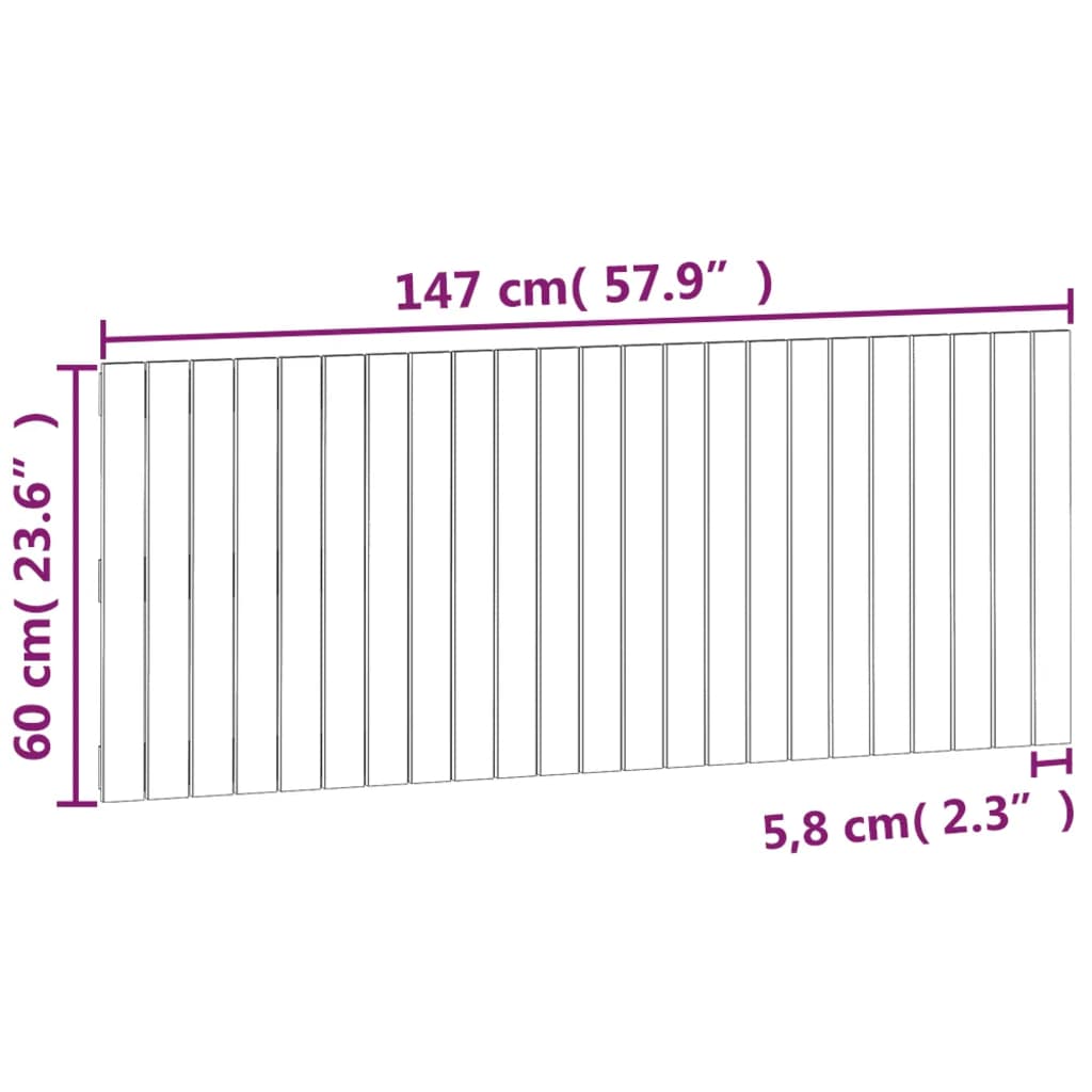 Wandhoofdbord 147x3x60 cm massief grenenhout is nu te koop bij PeponiXL, paradijselijk wonen!