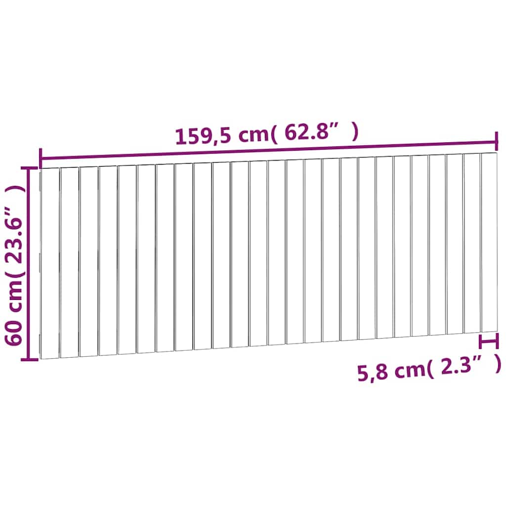 Wandhoofdbord 159,5x3x60 cm massief grenenhout is nu te koop bij PeponiXL, paradijselijk wonen!
