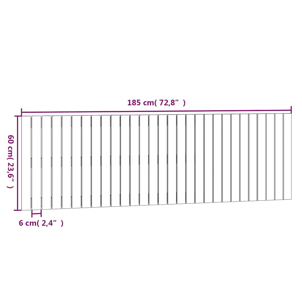 Wandhoofdbord 185x3x60 cm massief grenenhout grijs is nu te koop bij PeponiXL, paradijselijk wonen!