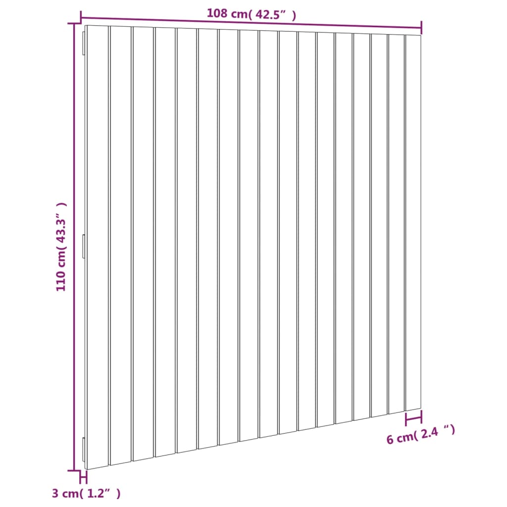 Wandhoofdbord 108x3x110 cm massief grenenhout wit is nu te koop bij PeponiXL, paradijselijk wonen!