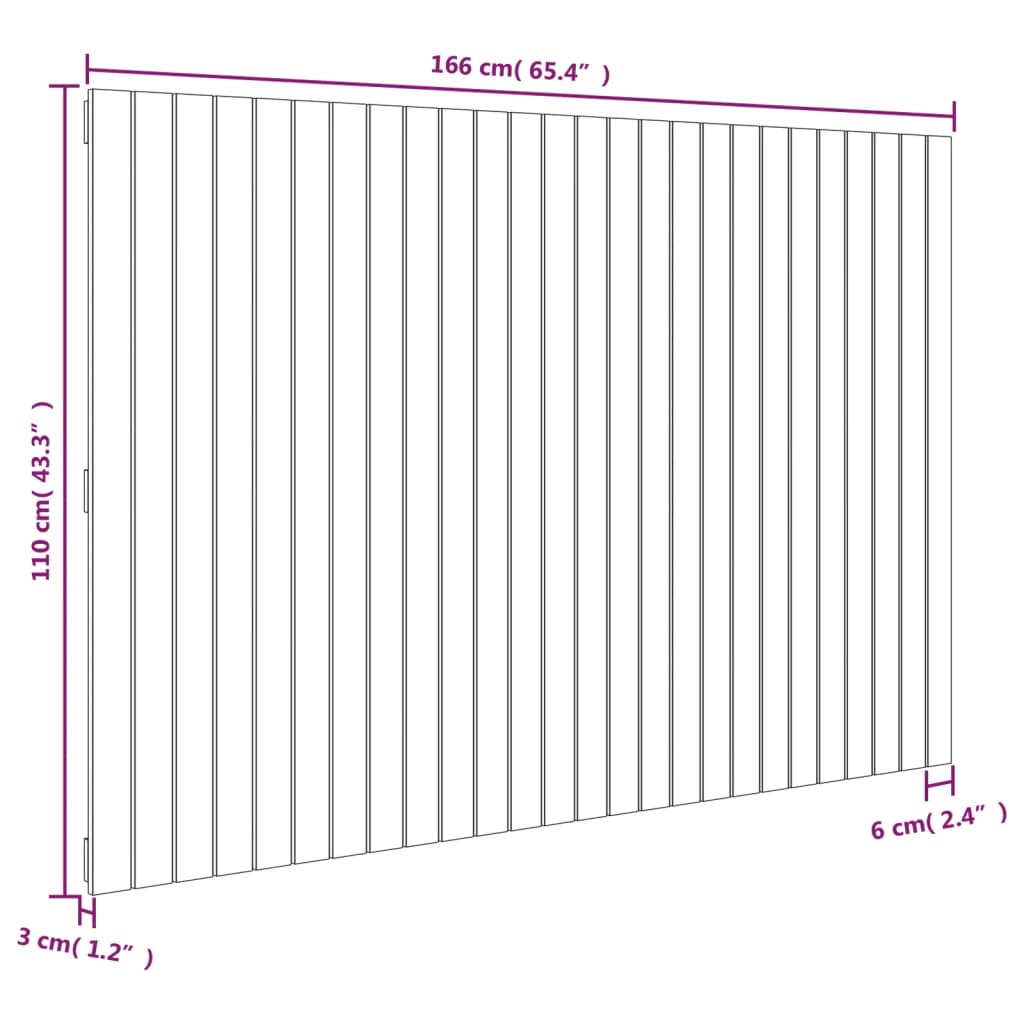 Wandhoofdbord 166x3x110 cm massief grenenhout honingbruin is nu te koop bij PeponiXL, paradijselijk wonen!