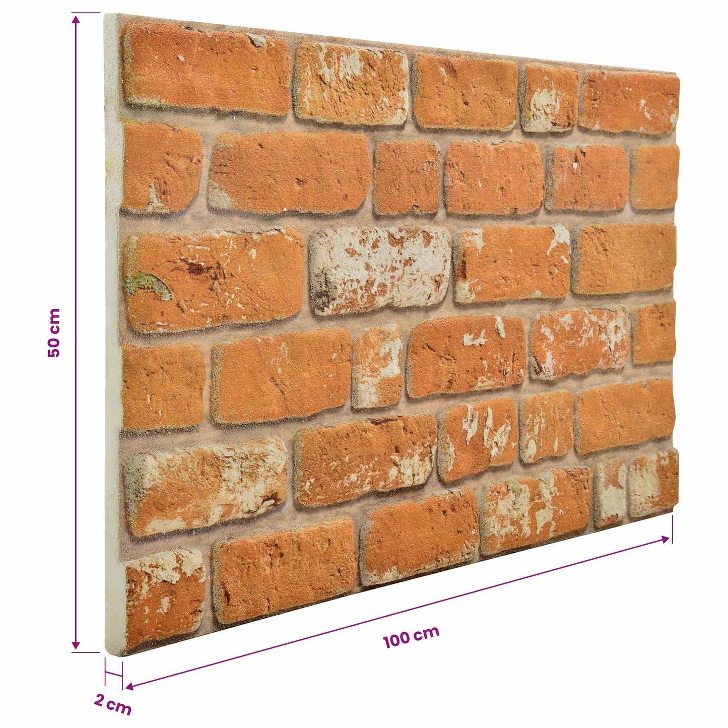 Wandpanelen 10 pcs Baksteen 100 x 50 cm EPS-schuim