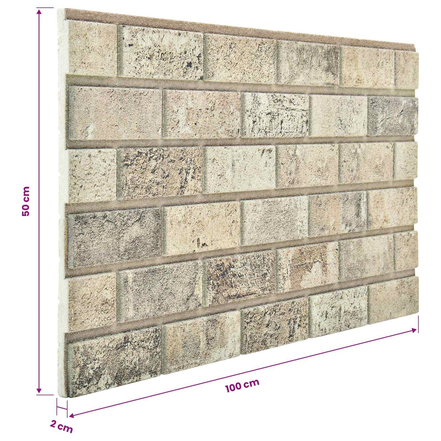 Wandpanelen 10 pcs Zand 100 x 50 cm EPS-schuim