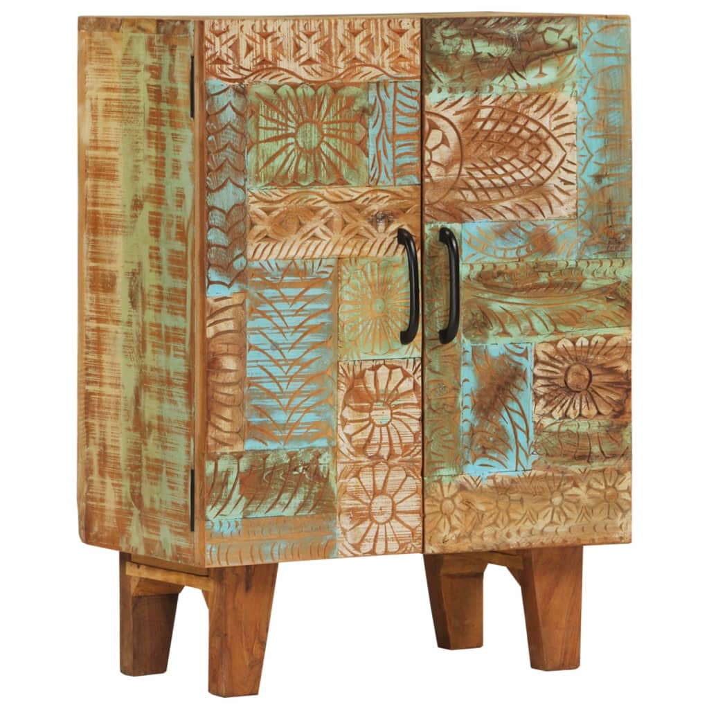 Dressoir handgesneden 55x30x75 cm massief gerecycled hout is nu te koop bij PeponiXL, paradijselijk wonen!