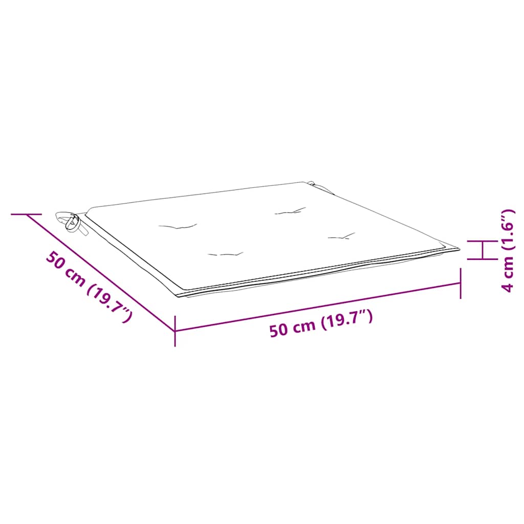 Tuinstoelkussens 4 st 50x50x4 cm stof meerkleurig is nu te koop bij PeponiXL, paradijselijk wonen!