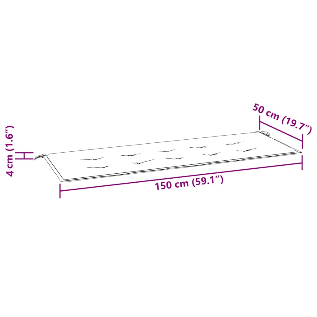 Tuinbankkussen 150x50x4 cm oxford stof bladpatroon is nu te koop bij PeponiXL, paradijselijk wonen!